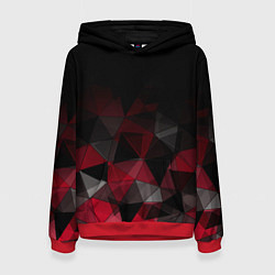 Толстовка-худи женская Черно-красный геометрический, цвет: 3D-красный