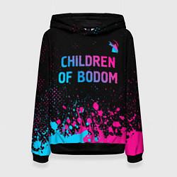 Толстовка-худи женская Children of Bodom - neon gradient: символ сверху, цвет: 3D-черный