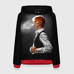 Толстовка-худи женская David Bowie - Thin White Duke, цвет: 3D-красный