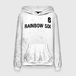 Толстовка-худи женская Rainbow Six glitch на светлом фоне: символ сверху, цвет: 3D-белый