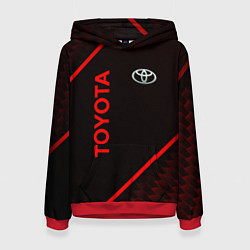 Толстовка-худи женская Toyota Красная абстракция, цвет: 3D-красный
