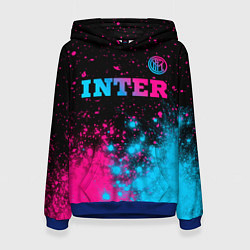 Женская толстовка Inter - neon gradient: символ сверху