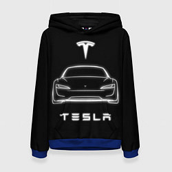 Толстовка-худи женская Tesla white light, цвет: 3D-синий