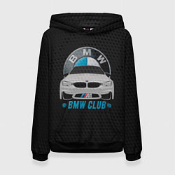 Толстовка-худи женская BMW club carbon, цвет: 3D-черный