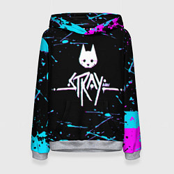 Толстовка-худи женская Stray - краска - neon, цвет: 3D-меланж