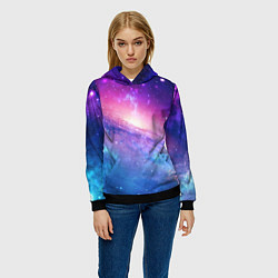 Толстовка-худи женская Космическая воронка, цвет: 3D-черный — фото 2