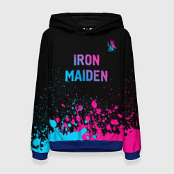 Женская толстовка Iron Maiden - neon gradient: символ сверху