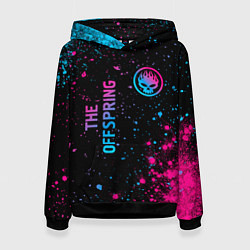 Толстовка-худи женская The Offspring - neon gradient: надпись, символ, цвет: 3D-черный