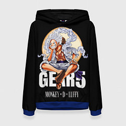 Толстовка-худи женская Монки Д Луффи 5 гир - One Piece, цвет: 3D-синий