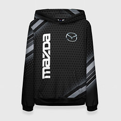 Толстовка-худи женская Mazda карбон, цвет: 3D-черный