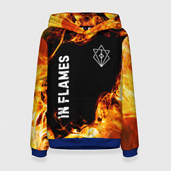 Толстовка-худи женская In Flames и пылающий огонь, цвет: 3D-синий