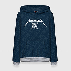 Толстовка-худи женская Metallica - паттерн, цвет: 3D-меланж