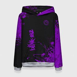 Толстовка-худи женская Blink 182 фиолетовые брызги, цвет: 3D-меланж