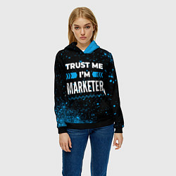 Толстовка-худи женская Trust me Im marketer dark, цвет: 3D-черный — фото 2