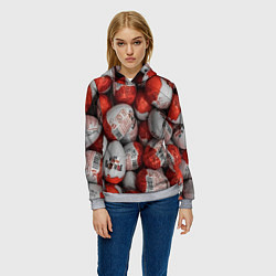 Толстовка-худи женская Фон из киндер сюрприз, цвет: 3D-меланж — фото 2