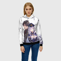 Толстовка-худи женская Синъэй и Владилена - 86, цвет: 3D-черный — фото 2