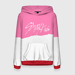 Толстовка-худи женская Stray Kids pink and white, цвет: 3D-красный