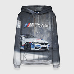 Толстовка-худи женская BMW M4 GT4 - racing team - motorsport, цвет: 3D-меланж