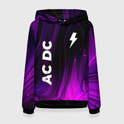 Толстовка-худи женская AC DC violet plasma, цвет: 3D-черный
