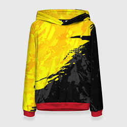 Толстовка-худи женская Black and yellow, цвет: 3D-красный