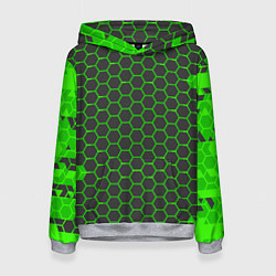 Толстовка-худи женская Зеленые плиты, цвет: 3D-меланж
