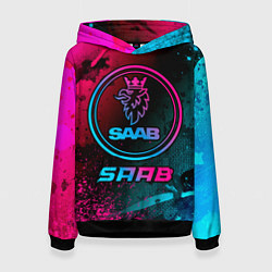 Толстовка-худи женская Saab - neon gradient, цвет: 3D-черный