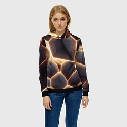 Толстовка-худи женская Сотовая лава, цвет: 3D-черный — фото 2