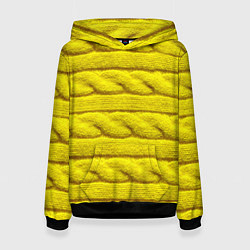 Толстовка-худи женская Жёлтый свитер - Осень-Зима 2028, цвет: 3D-черный