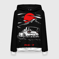 Толстовка-худи женская Мазда RX - 7 JDM Style, цвет: 3D-белый