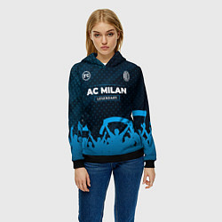 Толстовка-худи женская AC Milan legendary форма фанатов, цвет: 3D-черный — фото 2