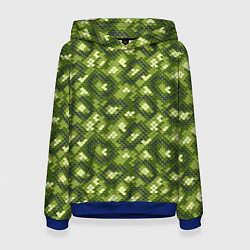 Толстовка-худи женская Милитари Чешуя, цвет: 3D-синий