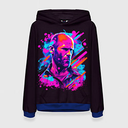 Толстовка-худи женская Jason Statham - pop art, цвет: 3D-синий