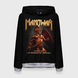 Толстовка-худи женская Manowar rock, цвет: 3D-меланж