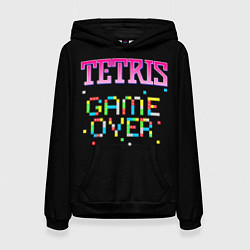 Толстовка-худи женская Tetris - Game Over, цвет: 3D-черный