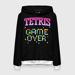 Толстовка-худи женская Tetris - Game Over, цвет: 3D-белый