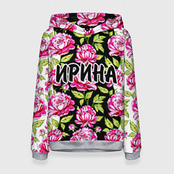 Толстовка-худи женская Ирина в цветах, цвет: 3D-меланж
