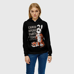Толстовка-худи женская Самое время выйти из тени 2023, цвет: 3D-черный — фото 2