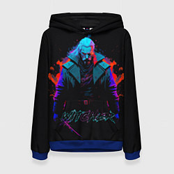 Толстовка-худи женская Witcher in neon style, цвет: 3D-синий
