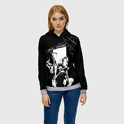 Толстовка-худи женская Easy revenge - Человек бензопила, цвет: 3D-меланж — фото 2