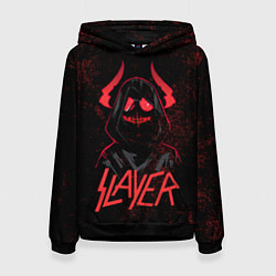 Толстовка-худи женская Slayer - рок 80-х, цвет: 3D-черный