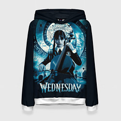 Толстовка-худи женская Wednesday Addams 2022, цвет: 3D-белый