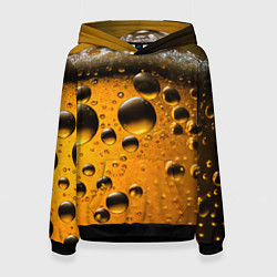 Толстовка-худи женская Пиво пенное светлое, цвет: 3D-черный