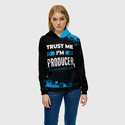 Толстовка-худи женская Trust me Im producer dark, цвет: 3D-черный — фото 2