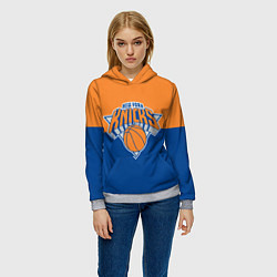 Толстовка-худи женская Нью-Йорк Никс НБА, цвет: 3D-меланж — фото 2