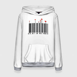Толстовка-худи женская Barcode love you, цвет: 3D-меланж