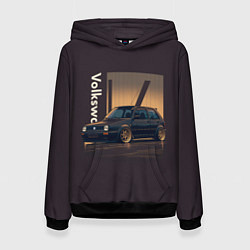 Толстовка-худи женская Volkswagen Golf class, цвет: 3D-черный