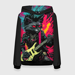 Женская толстовка Rocker Cat on a dark background - C-Cats collectio