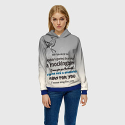Толстовка-худи женская Mockingbird, цвет: 3D-синий — фото 2