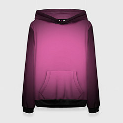 Толстовка-худи женская Розовый фон с черной виньеткой, цвет: 3D-черный
