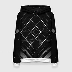 Толстовка-худи женская Hexagon Black, цвет: 3D-белый